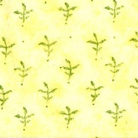 Jubilee Flannel - green corn leaves on yellow background