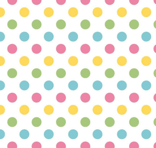 Dots Girl Flannel- Large multi coloured dots on white background