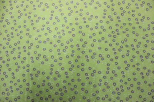 Playful Cuties 2 Flannel - Grey circles and white arcs on green background