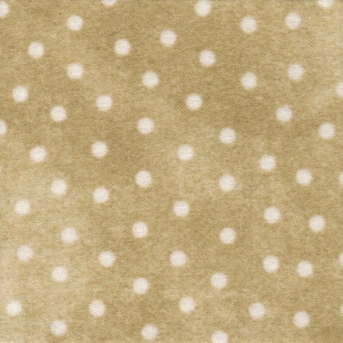 Woolies Flannel 2126 - taupe background with white spots