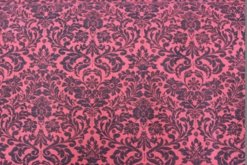 Dazzling Damask Cotton - Red damask sparkly print