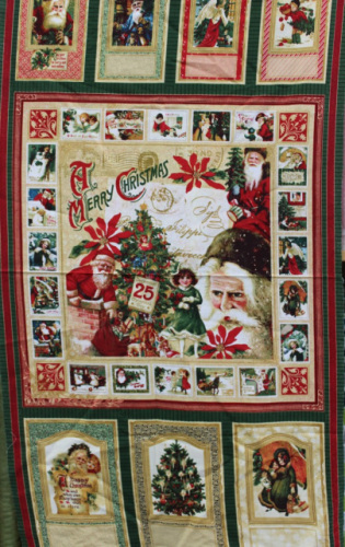 Christmas Past Graphic Panel - A large Santa design  with 6 smaller designs