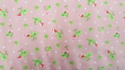 Sweet Pea Flannel - Sweet Pea buds on pink background