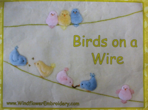 Birds on a Wire - Kit includes pattern, full instructions and velour for birds
