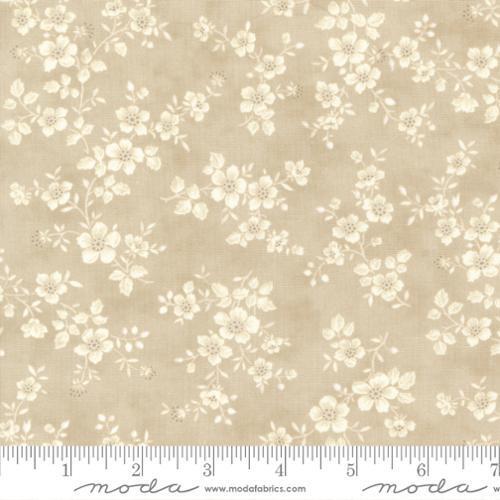 3 Sisters Cascade Mist - Beige background with cream floral sprigs