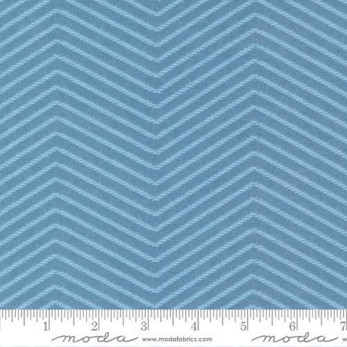 Lakeside Gatherings Flannel- Light & medium blue zig zag design