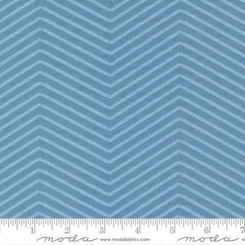 Lakeside Gatherings Flannel- Light & medium blue zig zag design
