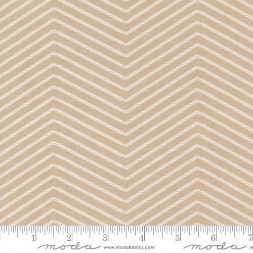 Lakeside Gatherings Flannel - Beige & off white zig zag design