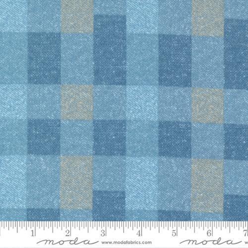 Lakeside Gatherings Flannel - Large checks in light & medium blue and beige