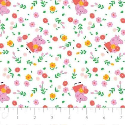 Peppa Pig Flannel - Peppa with bunches of flowers