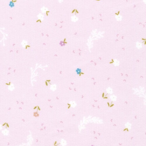Winter Days Flannel - Tiny flowers scattered on soft pink background