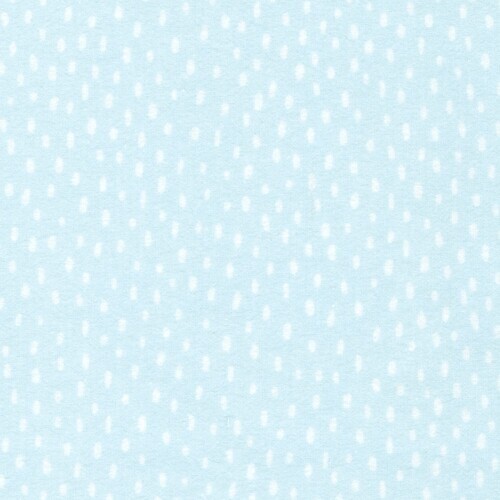 Over the Moon Cozy Cotton Flannel - white dashes on soft blue/green background