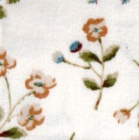 Flowers of the Forest Flannel - small gold flowers with blue buds on cream background