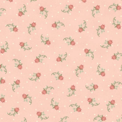 Gentle Garden Flannel - pink buds on pink background