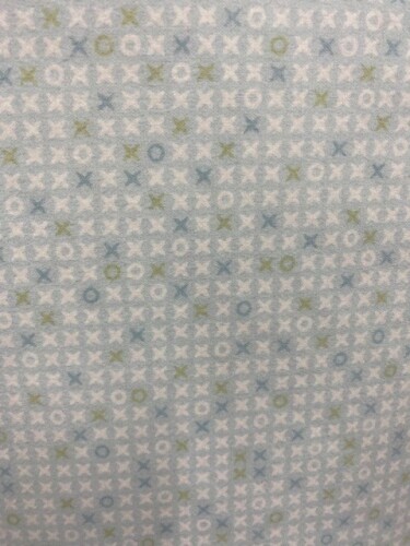 Cozy Cotton Flannel - O's and X's on soft green background
