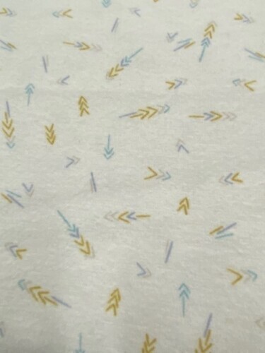 Lucky Day Flannel - Gold and blue arrows on white background