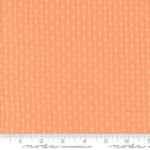 Sherbert Sunshine Flannel - Bright orange with dotty lines