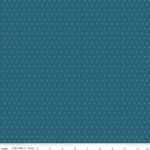 Stitcher's Flannel - Teal blue with dots