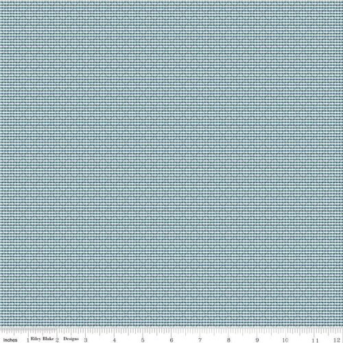 Stitcher's Flannel - Tiny Blue and white checks with diamonds