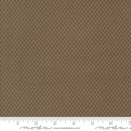 Prairie Gatherings Flannel - Small diamond print in brown background