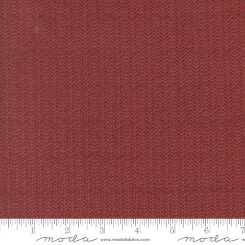 Prairie Gatherings Flannel - Rows of small arrows in red brick colour