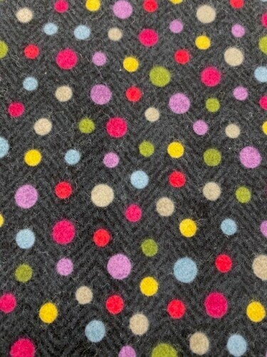 Bonnie Butterflies Flannel - Multi coloured sport on black background