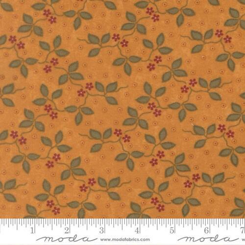 Flannel Season COMING SOON (June) - Small Leaves with little red flowers on Gold Background
