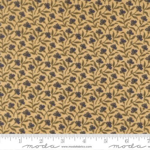 Seasonal Flannel COMING SOON (June) - Small Dark Blue Flowers on Tan ... looks like cream ... Background