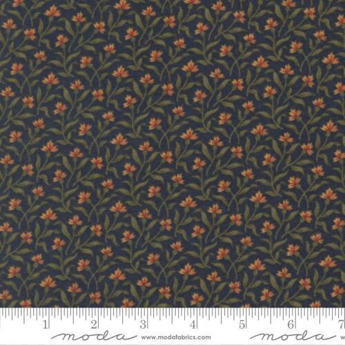 Flannel Season COMING SOON (June) - Small Apricot Flowers on Dark Blue Background