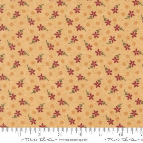 Flannel Season COMING SOON (June) - Little Red Flowers and dotty circleson Cream Background