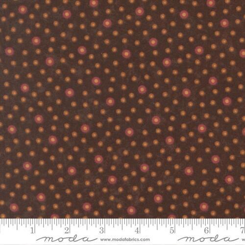 Flannel Season COMING SOON (June) - Large pink & small tan circles on Brown Background 