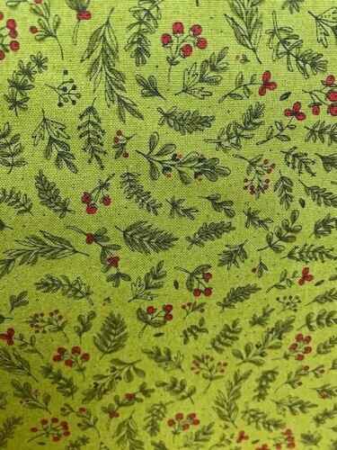 Emmitt & Ivy - Sprigs and bunches of berries on olive green background