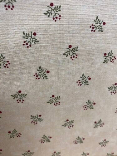A Vintage Christmas - Small sprigs with red berries on beige background