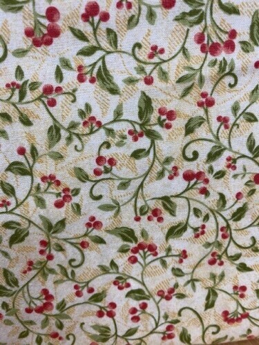 Star of Wonder - Green vine with red berries on cream background