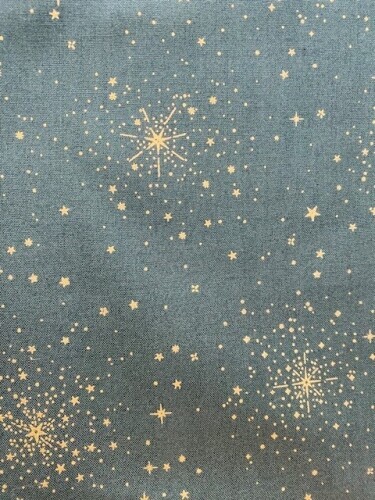 Good Tidings - Gold stars and spots on dark green background