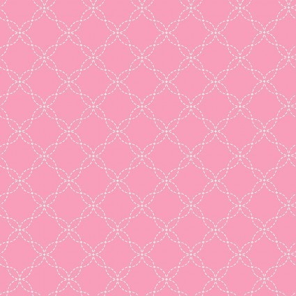 Lil'Sprout Flannel - white lattice on pink background