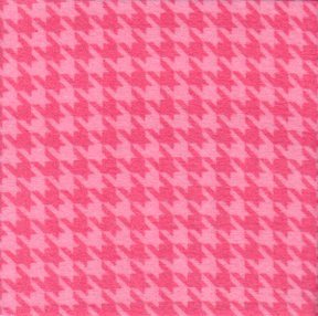Little One Flannel Too - pink houndstooth
