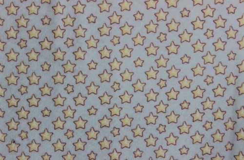 Outlined yellow stars Flannel - blue background