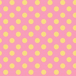 Little One Flannel Too - Yellow spots on pink background