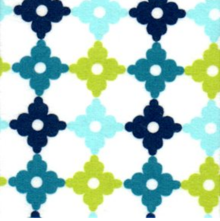 Cozy Cotton Flannel - Navy, dark & light aqua and green diamondy things