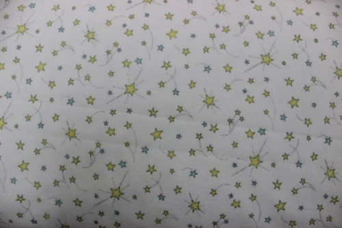 Sunny Days Flannel - yellow stars on white background