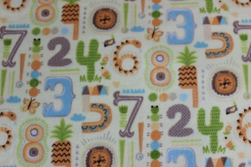 Zoovenirs Flannel - Numbers on yellow background