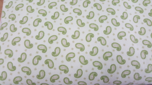 A Peaceful Garden Flannel - Green paisley