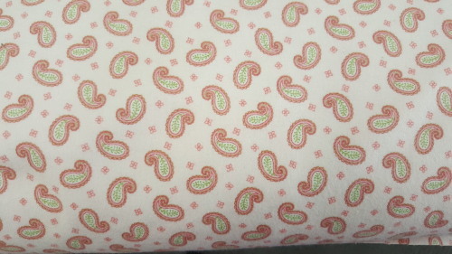 A Peaceful Garden Flannel - Pink paisley