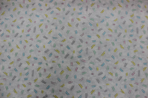 Two by Two Flannel - Confetti on grey background