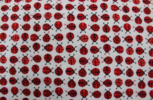 Urban Zoologie Minis Cotton- all over lady bird design on white background