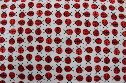 Urban Zoologie Minis Cotton- all over lady bird design on white background