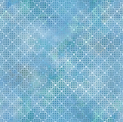Diapnanous 2215 Cotton - Small aqua tone on tone circles in diagonal squares