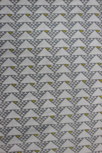 Serengeti Cotton - grey triangles of triangles on white background