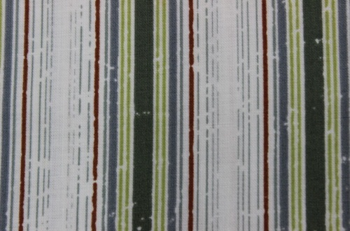 Vagabond Cotton - Tan, grey & green stripes